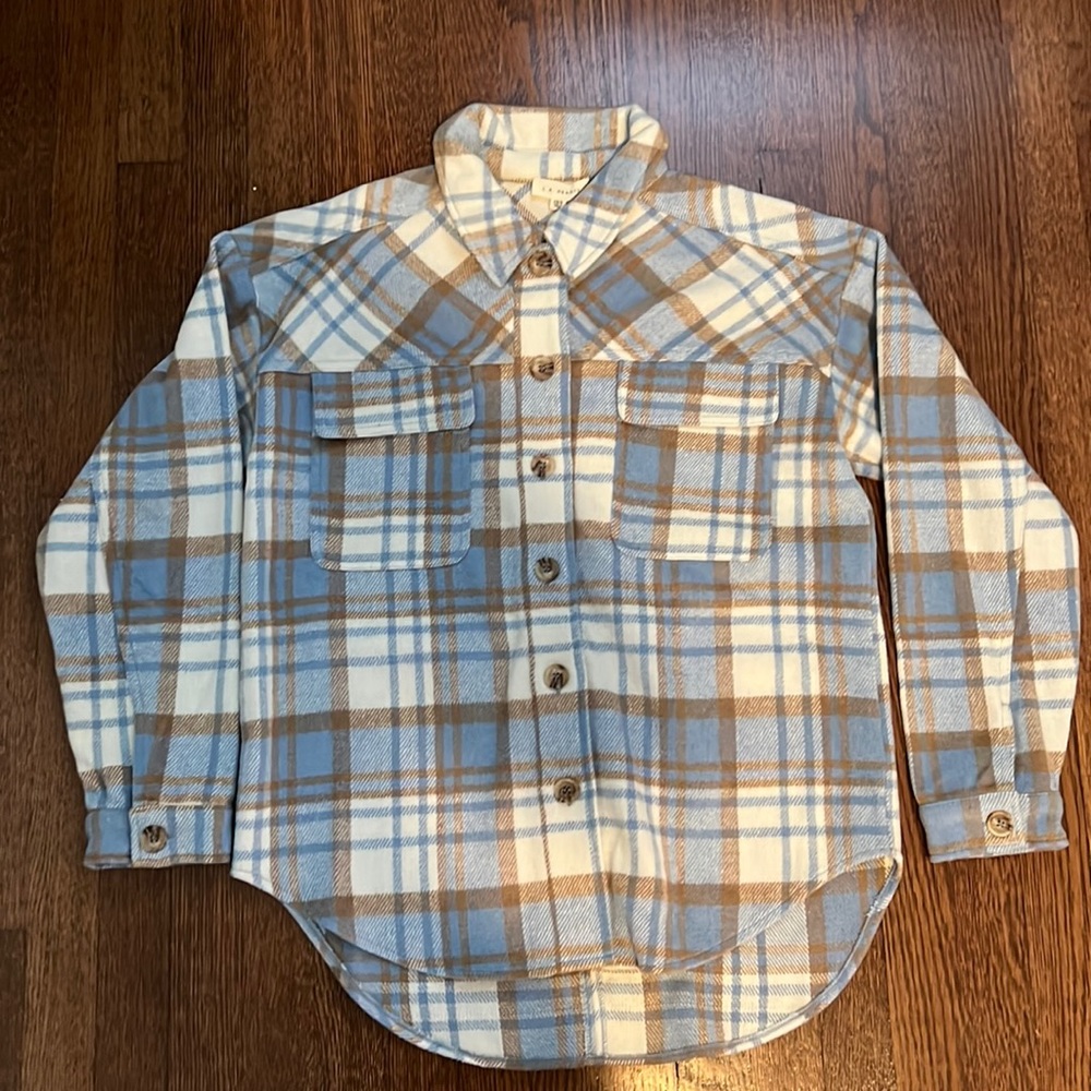 LA Hearts Oversized Plaid Shacket